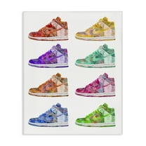 Stupell Industries Bold Rainbow Sneakers Beauty & Fashion Painting Gallery Wrapped Canvas Art Print Wall Art, 16 x 20