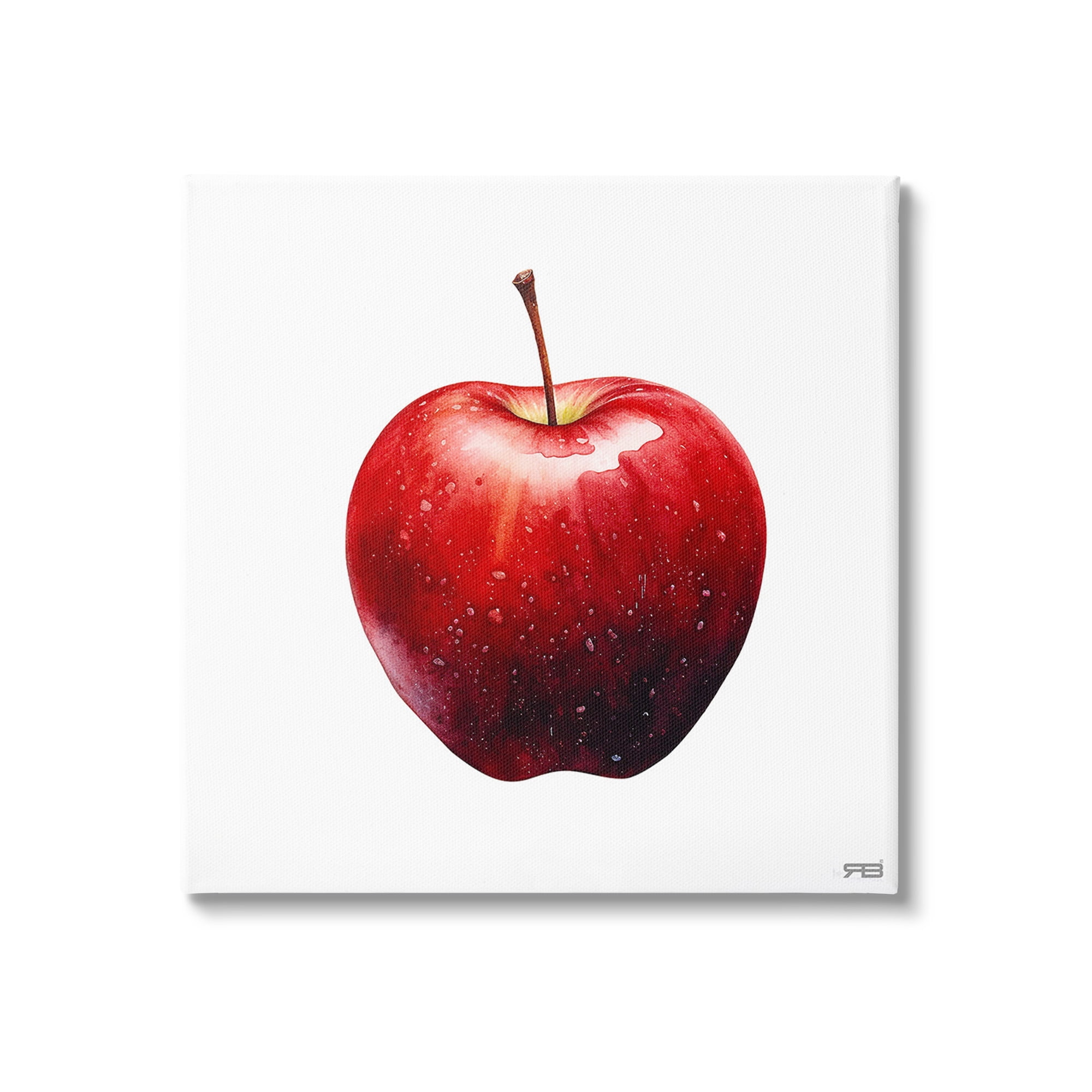 Stupell Industries Bold Red Apple Food & Beverage Painting Gallery Wrapped Canvas Art Print Wall Art, 36 x 36