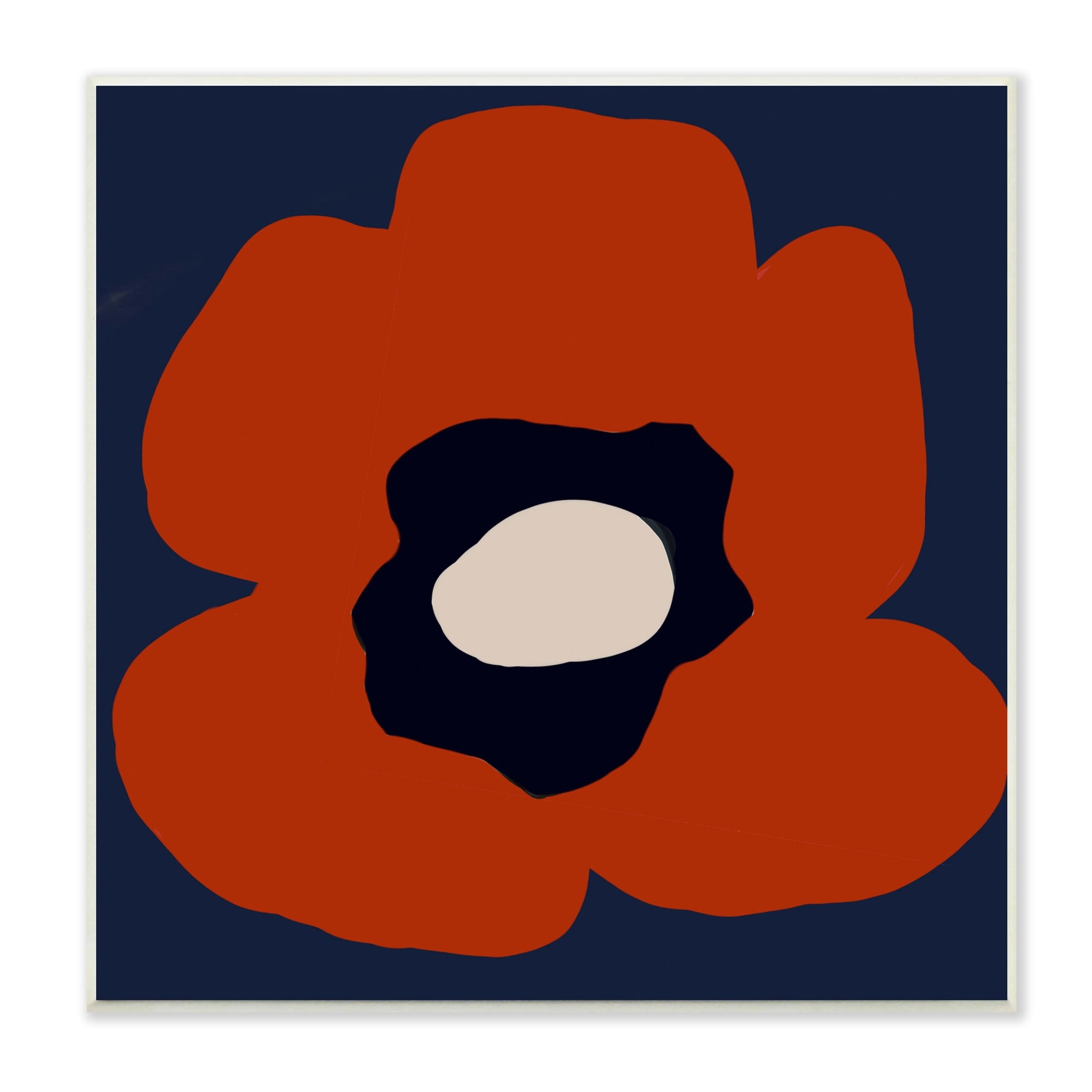 Stupell Industries Bold Red Flower Blossom Modern Geometric Shapes Graphic Art Unframed Art Print Wall Art, Design by Deborah Velasquez