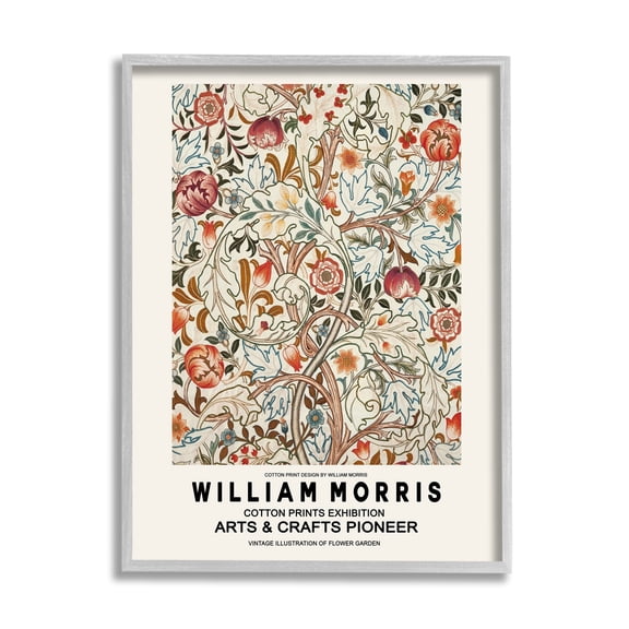 Stupell Industries Bold Red Flowers Pattern Intertwining Stems Text Flyer Framed Wall Art, 11 x 14, Design by Ros Ruseva