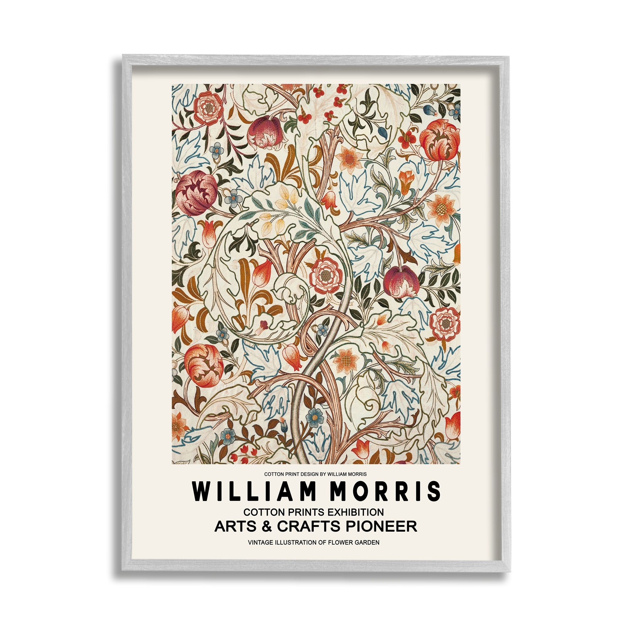 Stupell Industries Bold Red Flowers Pattern Intertwining Stems Text Flyer Framed Wall Art, 16 x 20, Design by Ros Ruseva