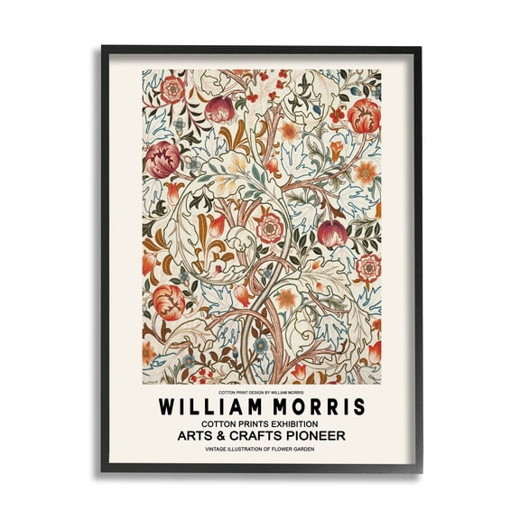 Stupell Industries Bold Red Flowers Pattern Intertwining Stems Text Flyer Framed Wall Art, 16 x 20, Design by Ros Ruseva
