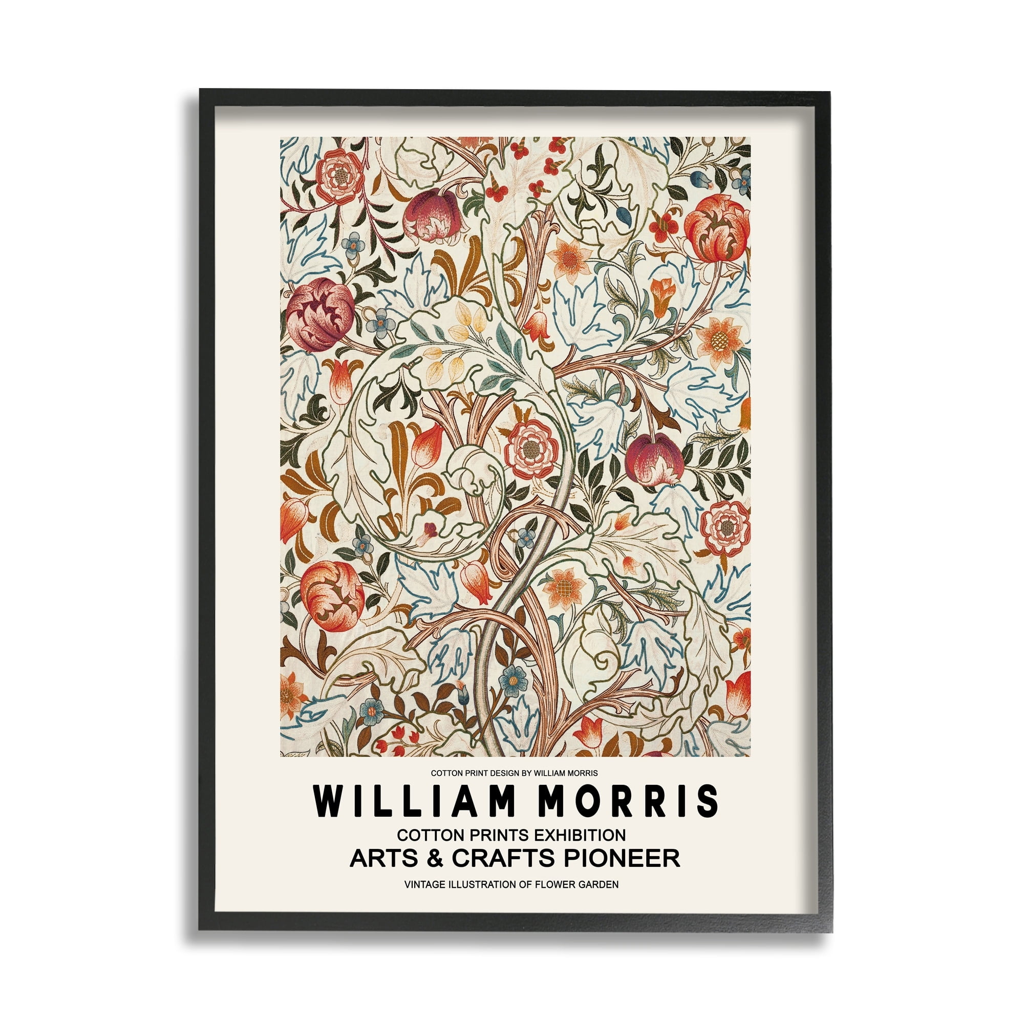Stupell Industries Bold Red Flowers Pattern Intertwining Stems Text Flyer Framed Wall Art, 24 x 30, Design by Ros Ruseva