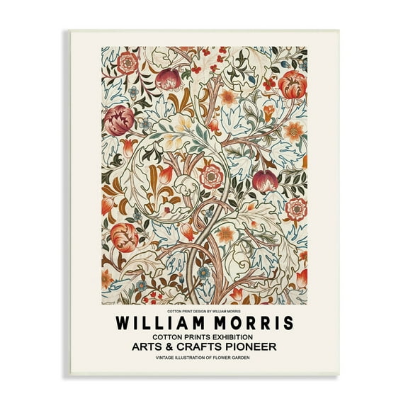 Stupell Industries Bold Red Flowers Pattern Intertwining Stems Text Flyer Wood Wall Art, 13 x 19, Design by Ros Ruseva