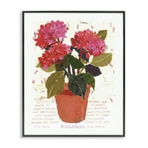 Stupell Industries Bold Red Hydrangea Botanical & Floral Painting Black Framed Art Print Wall Art, 11 x 14
