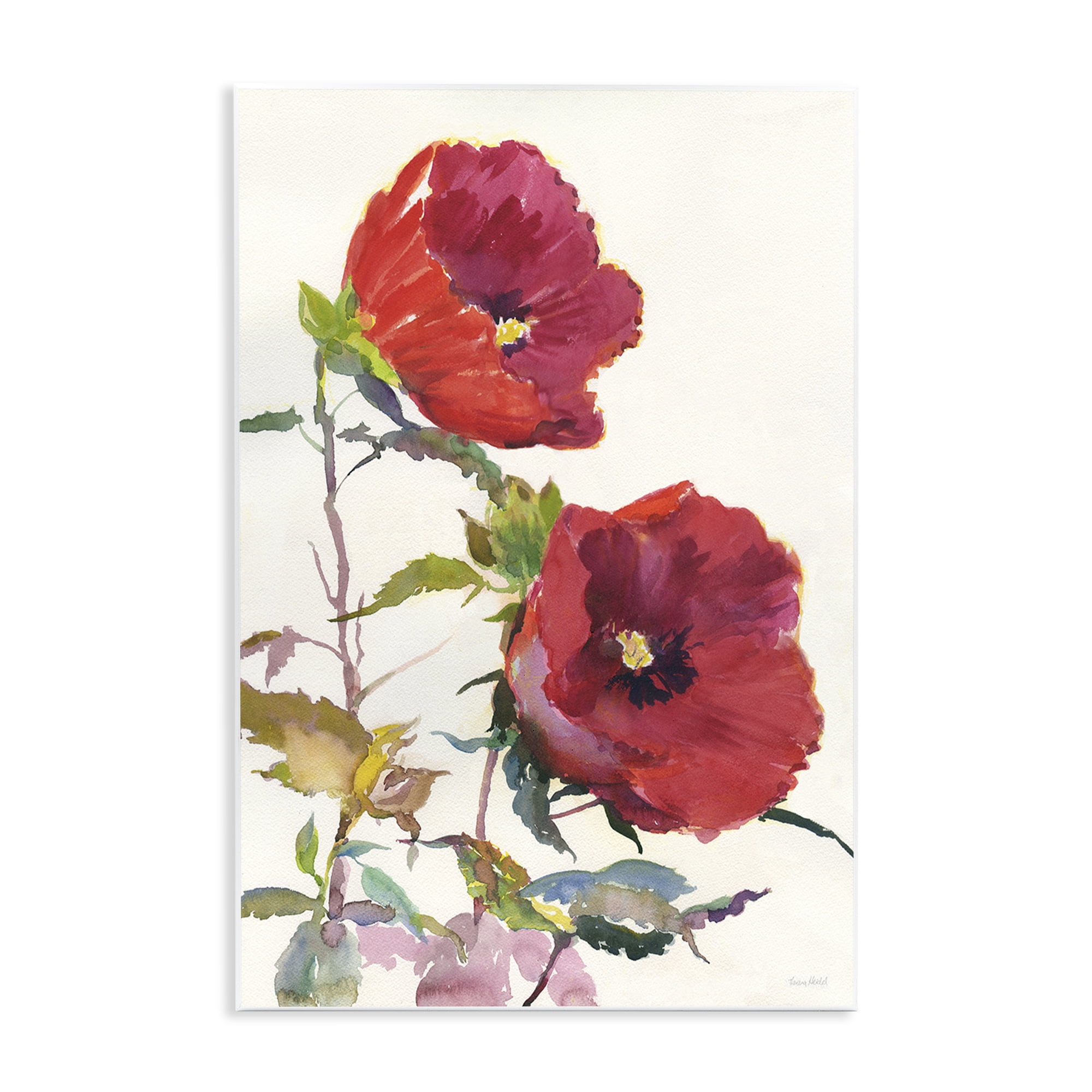 Stupell Industries Bold Red Poppies Botanical & Floral Painting Unframed Art Print Wall Art, 10 x 15