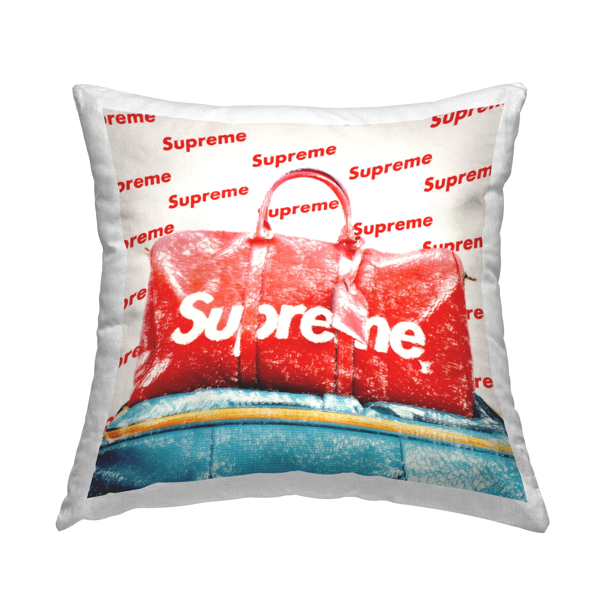 Stupell Industries Bold Red Weekender Bag Decorative Printed Throw Pillow Design by Graffitee Studios.