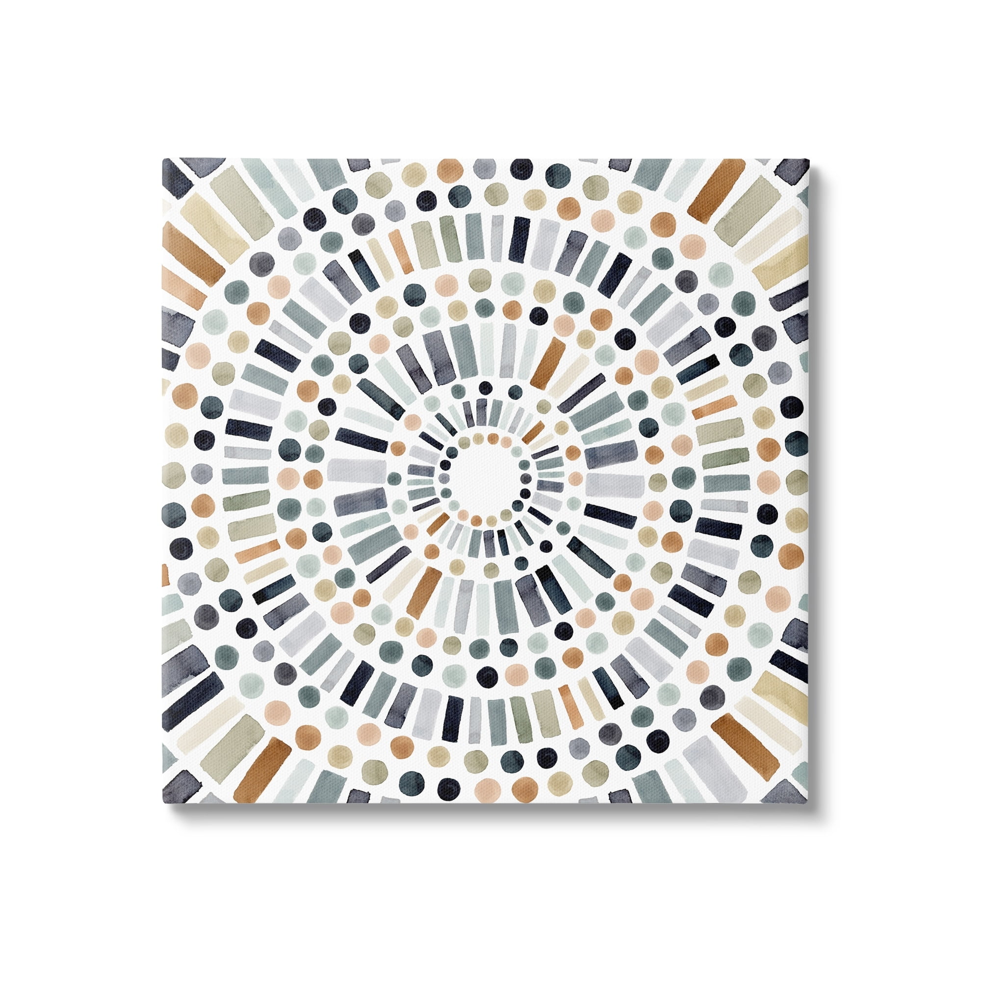 Stupell Industries Bold Rustic Abstract Mosaic Circle Pattern Illustration Modern Painting Gallery-Wrapped Canvas Print Wall Art, 30 x 30, Design by Victoria Barnes