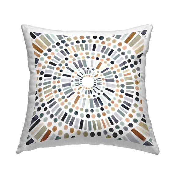 Stupell Industries Bold Rustic Abstract Mosaic Circle Pattern Illustration Multi-Color,18 x 7 x 18 Decorative Pillows