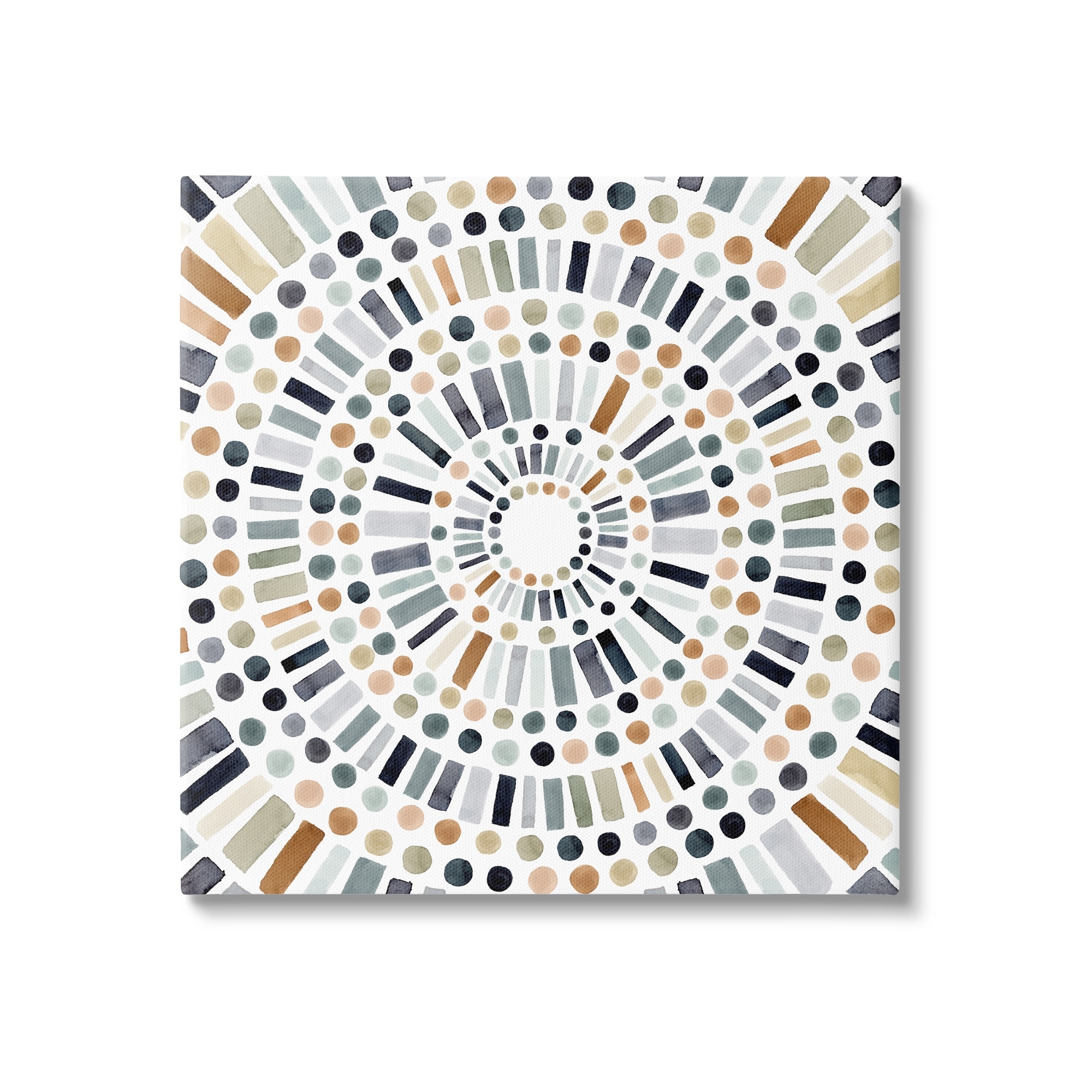 Stupell Industries Bold Rustic Abstract Mosaic Circle Pattern Illustration Paintings Gallery-Wrapped Canvas Print Wall Art, 24x24, by Victoria Barnes