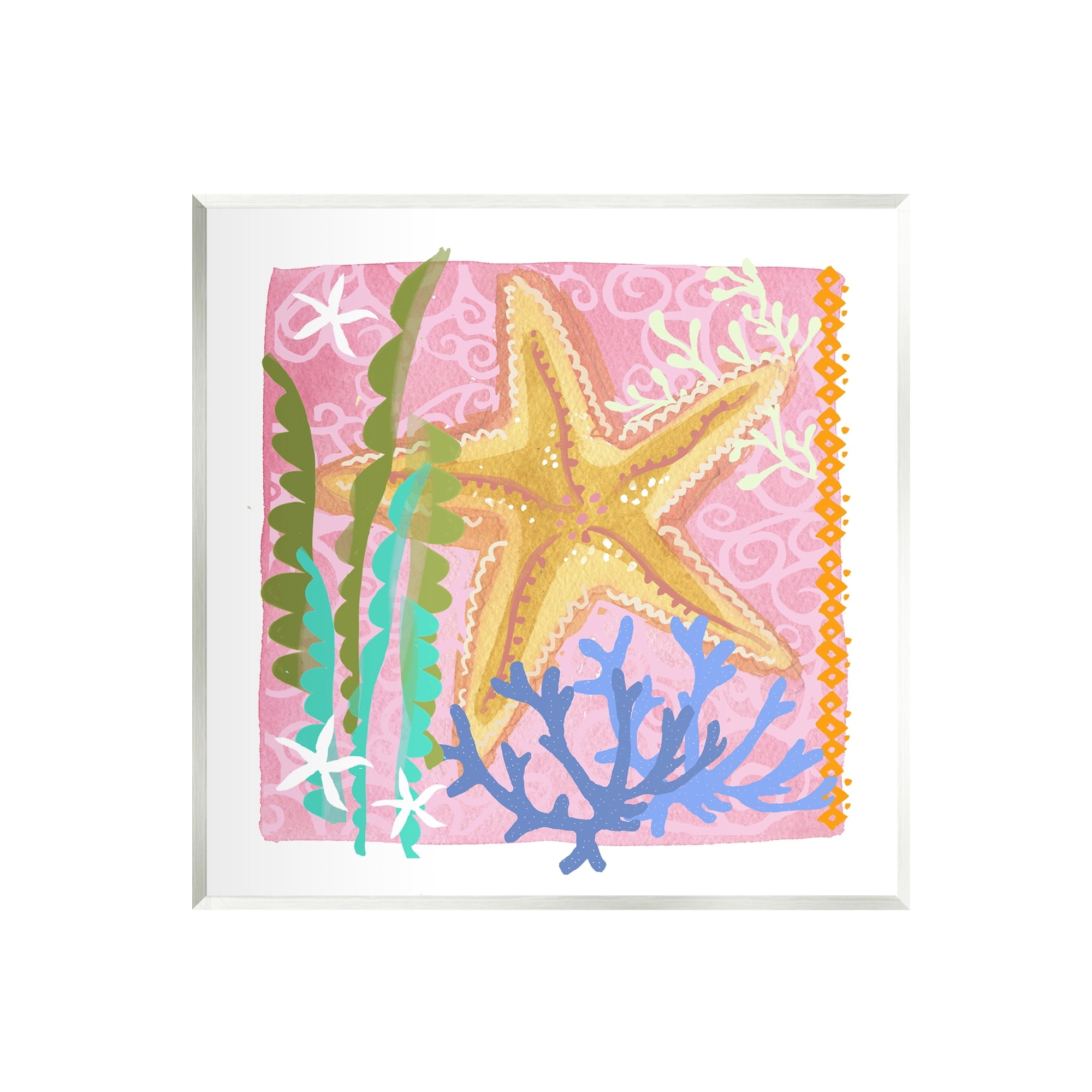 Stupell Industries Bold Sea Life Starfish Botanical Pattern Design Graphic Art Unframed Art Print Wall Art, Design by unknown