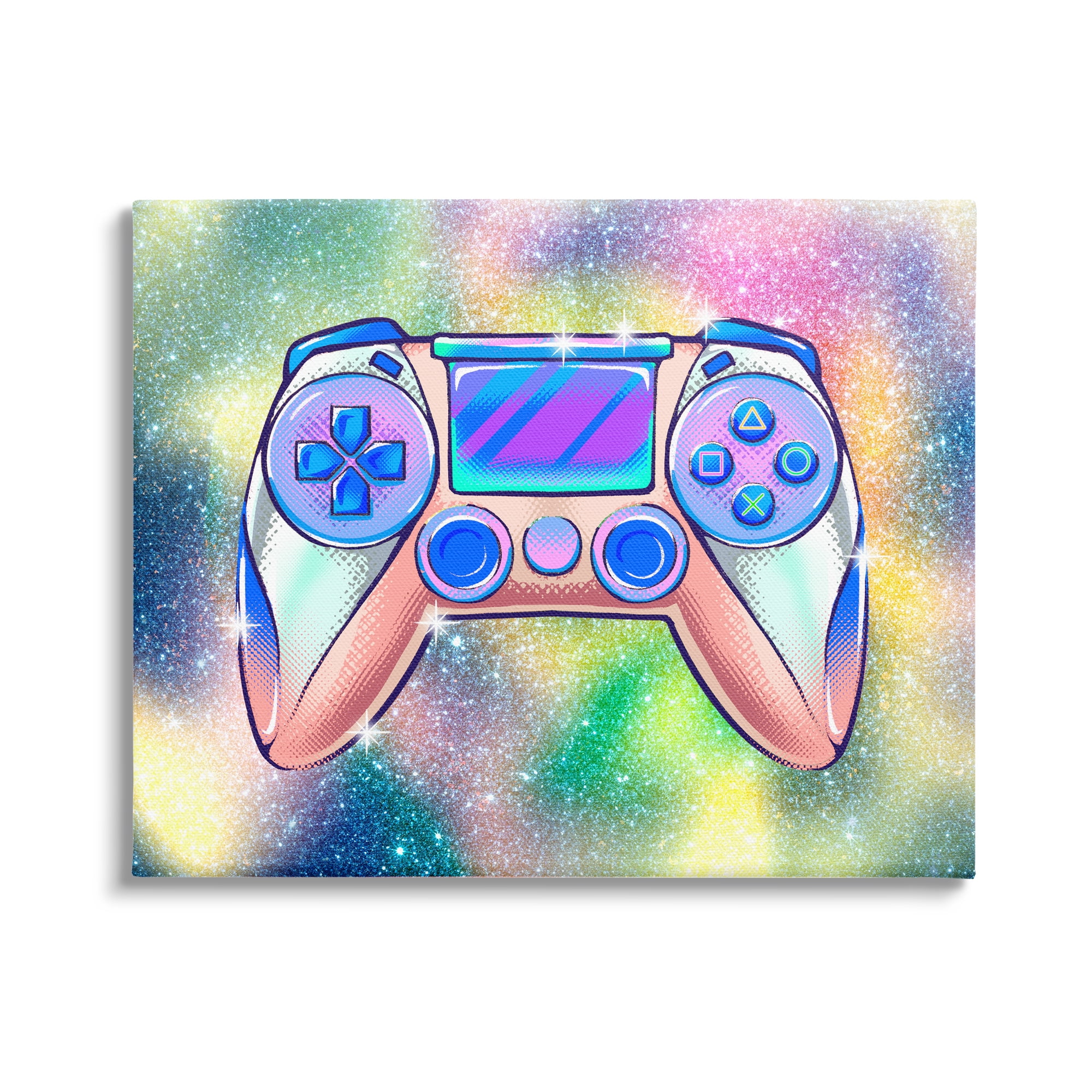 Stupell Industries Bold Sparkle Video Gaming Controller Illustration , 40 x 30, Design by Ziwei Li
