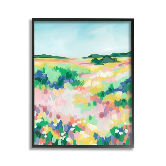 Stupell Industries Bold Speckled Landscape Landscape Painting Black Framed Art Print Wall Art, 11 x 14