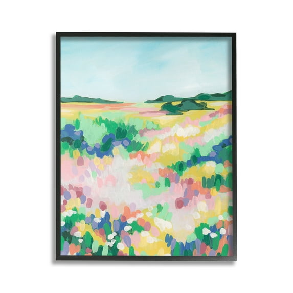 Stupell Industries Bold Speckled Landscape Landscape Painting Black Framed Art Print Wall Art, 24 x 30