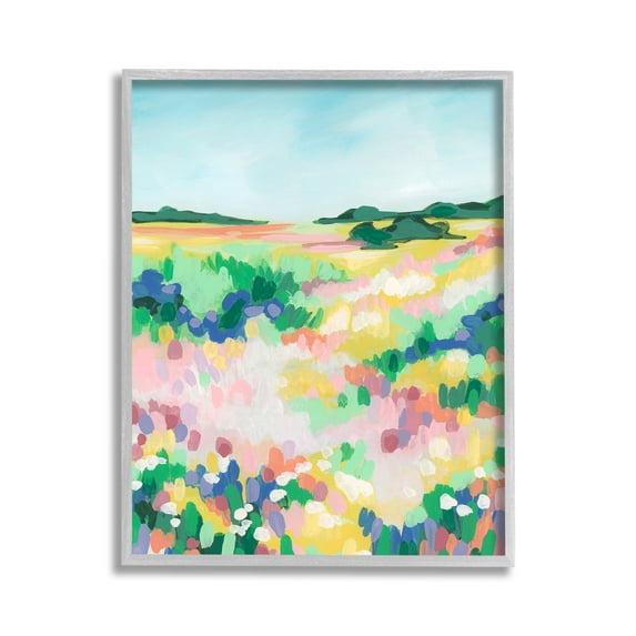 Stupell Industries Bold Speckled Landscape Landscape Painting Gray Framed Art Print Wall Art, 11 x 14