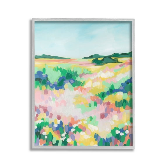 Stupell Industries Bold Speckled Landscape Landscape Painting Gray Framed Art Print Wall Art, 24 x 30