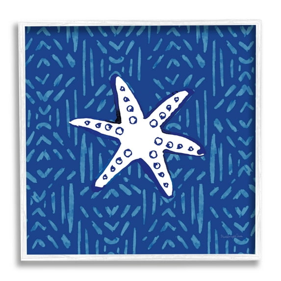 Stupell Industries Bold Starfish Coastal Beach Life Graphic Art White Framed Art Print Wall Art, Design by Mercedes Lopez Charro