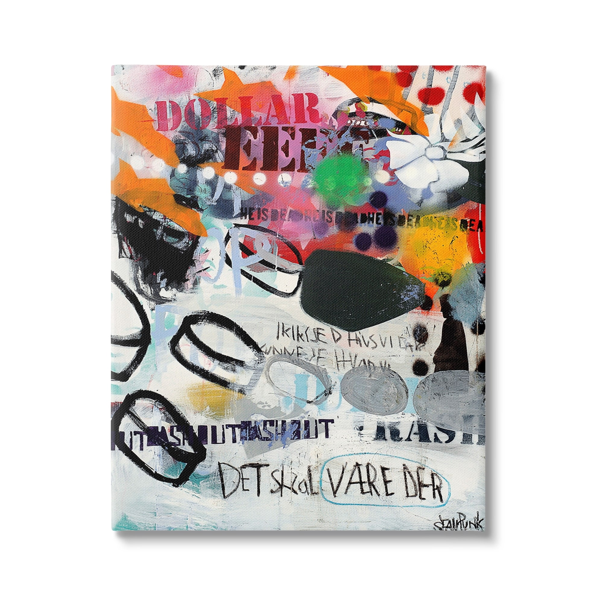 Stupell Industries Bold Stencil Graffiti Text Collage Dynamic Patterns Canvas Wall Art, 30 x 40, Design by Incado