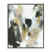 Stupell Industries Bold Streaks of Paint Abstract Painting Black Framed Art Print Wall Art, 11 x 14