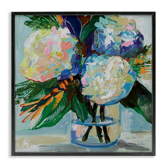 Stupell Industries Bold Summer Blooms Plants & Flowers Painting Black Framed Art Print Wall Art, 12 x 12
