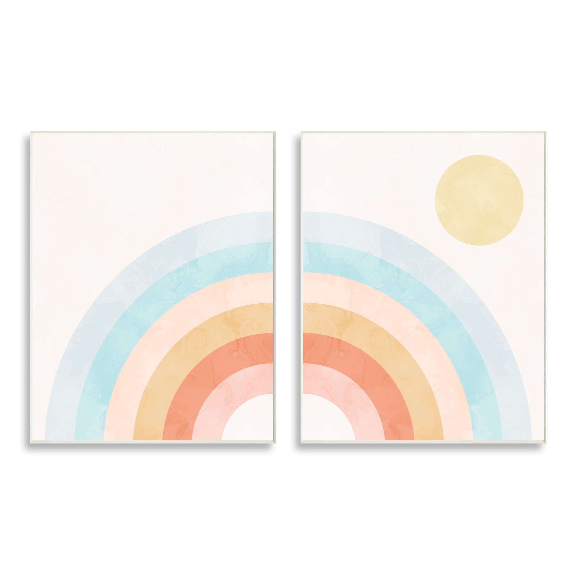 Stupell Industries Bold Summer Sun Rainbow Soft Pastel Tones Kids, 10 x 15, Design by Daphne Polselli