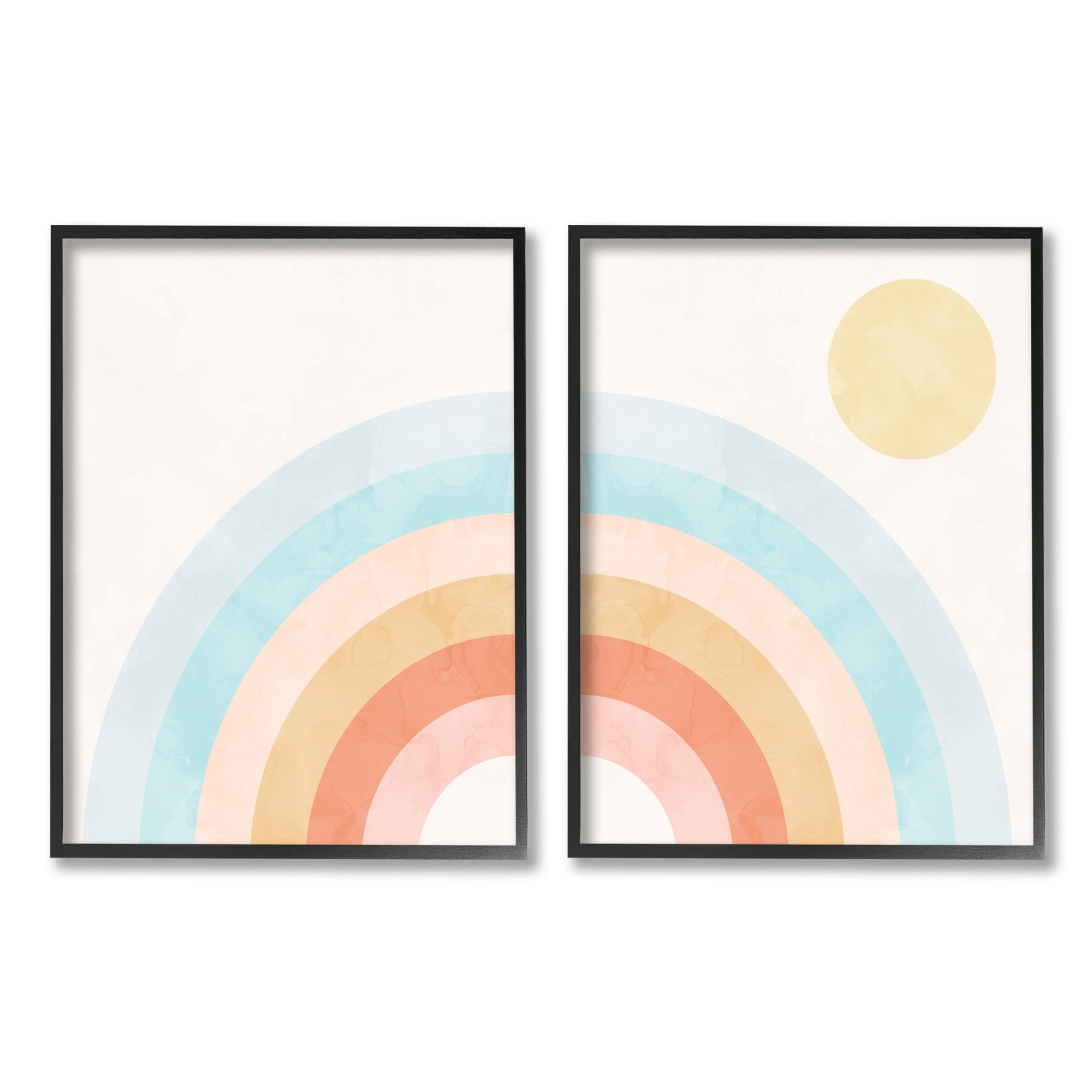 Stupell Industries Bold Summer Sun Rainbow Soft Pastel Tones Kids, 16 x 20, Design by Daphne Polselli
