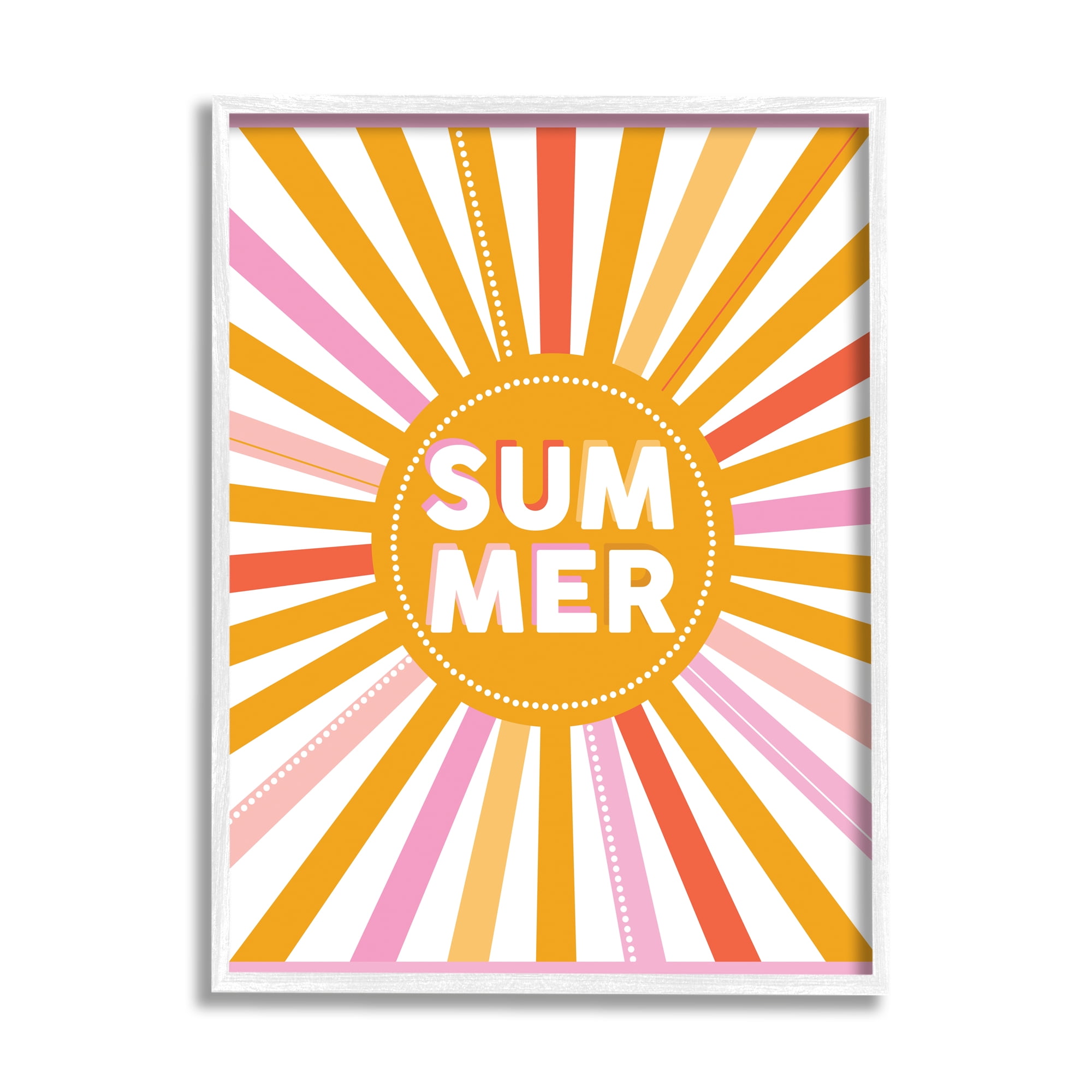 Stupell Industries Bold Summer Typography Playful Rainbow Sun Rays , 11 x 14, Designed by Angela Nickeas