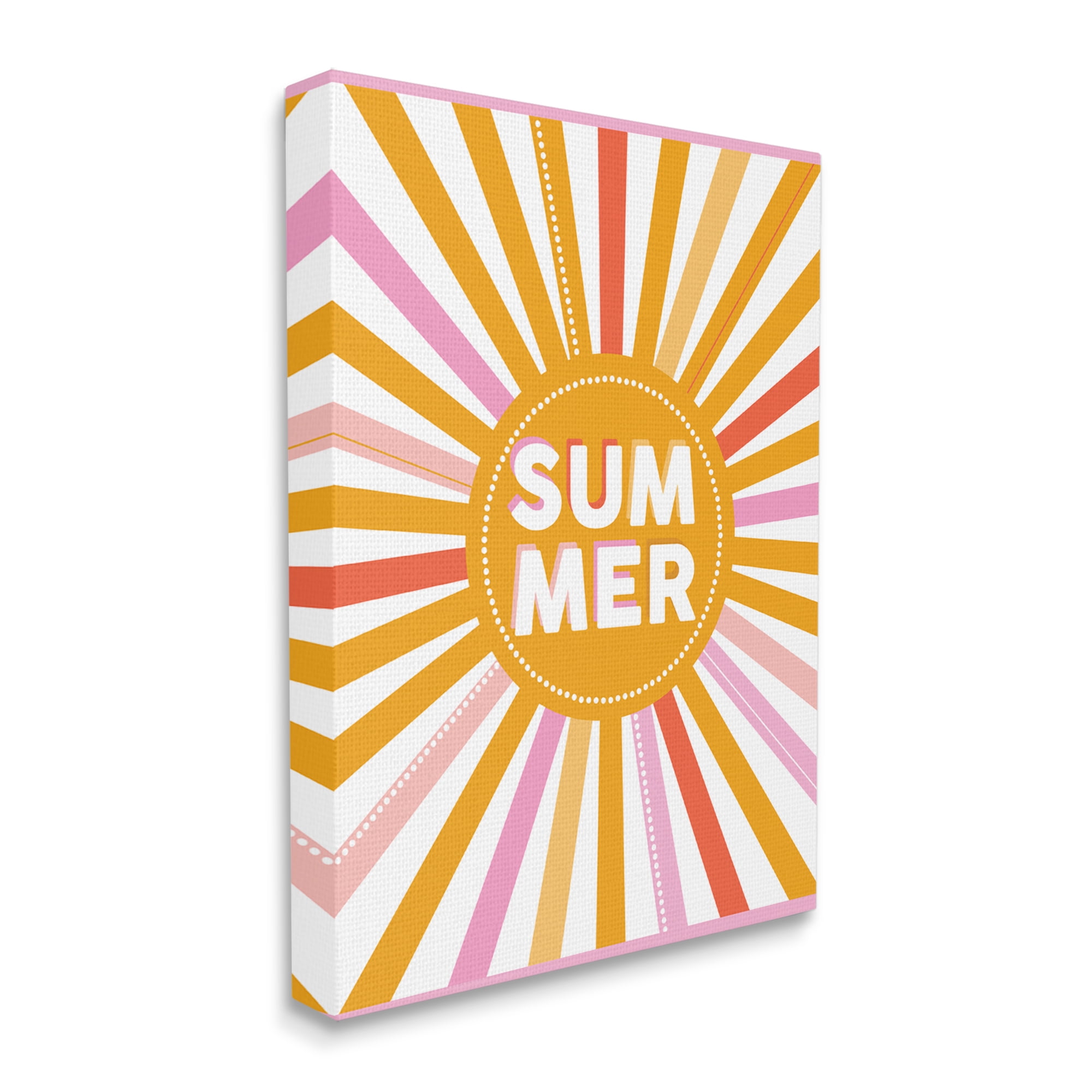 Stupell Industries Bold Summer Typography Playful Rainbow Sun Rays , 24 x 30, Designed by Angela Nickeas