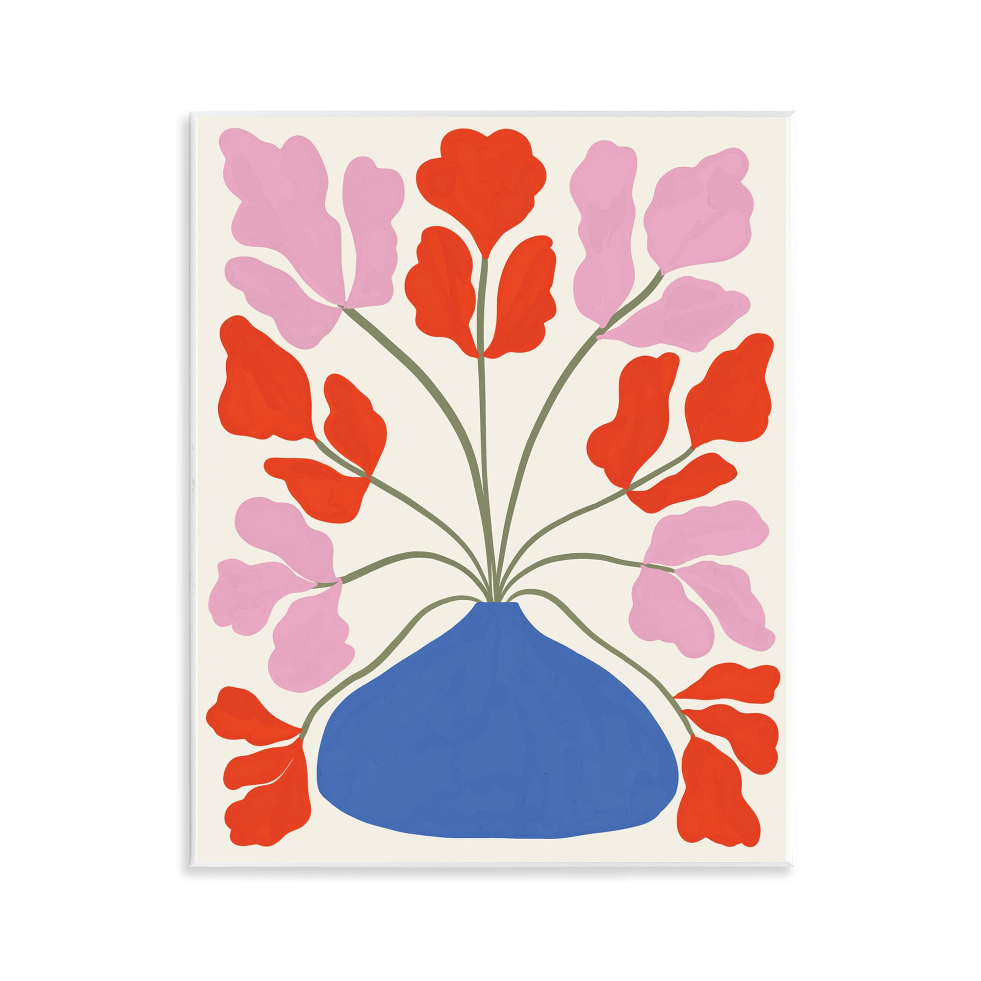 Stupell Industries Bold Symmetrical Flower Pot Plants & Flowers Painting Unframed Art Print Wall Art, 11 x 14