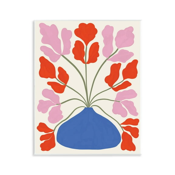 Stupell Industries Bold Symmetrical Flower Pot Plants & Flowers Painting Unframed Art Print Wall Art, 11 x 14