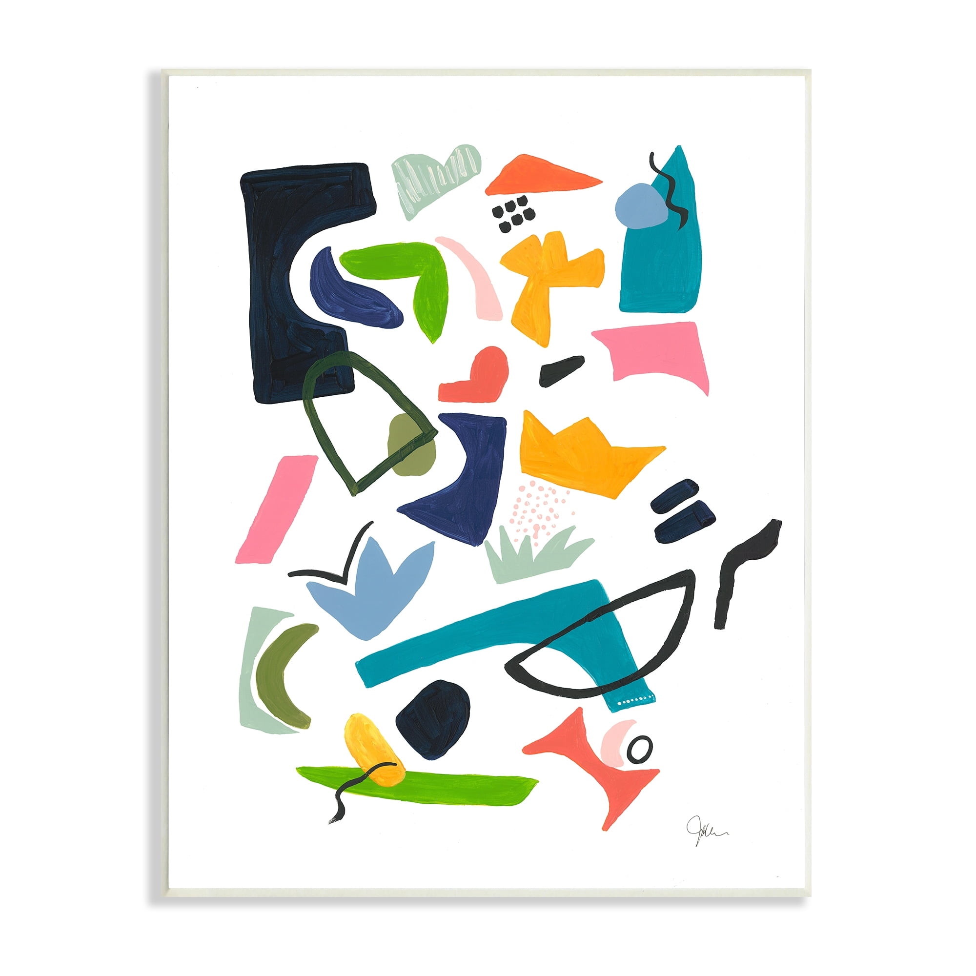 Stupell Industries Bold Tone Shape Abstract Painting Unique Funky Geometry, 10 x 15,Design by Jan Weiss