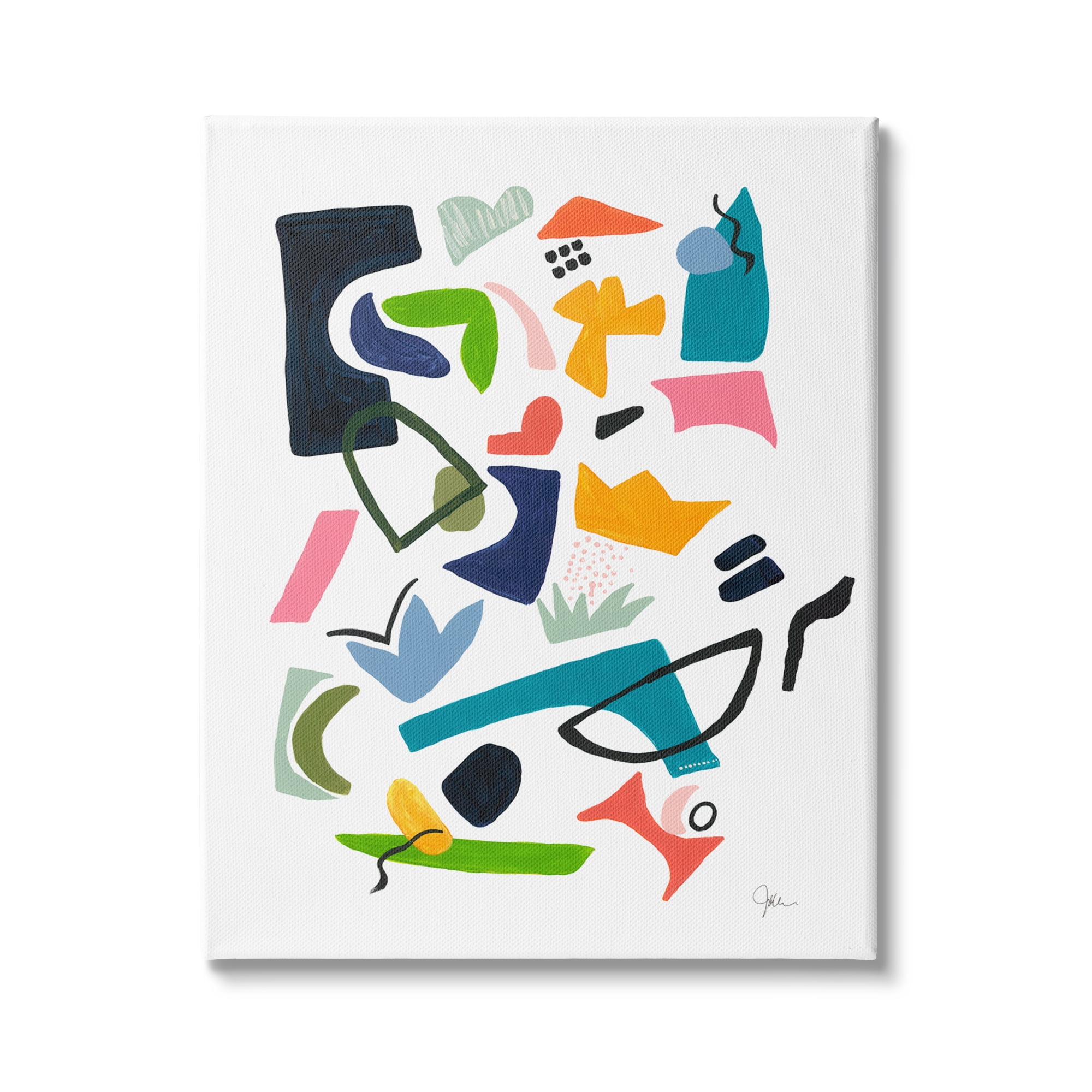 Stupell Industries Bold Tone Shape Abstract Painting Unique Funky Geometry, 16 x 20,Design by Jan Weiss