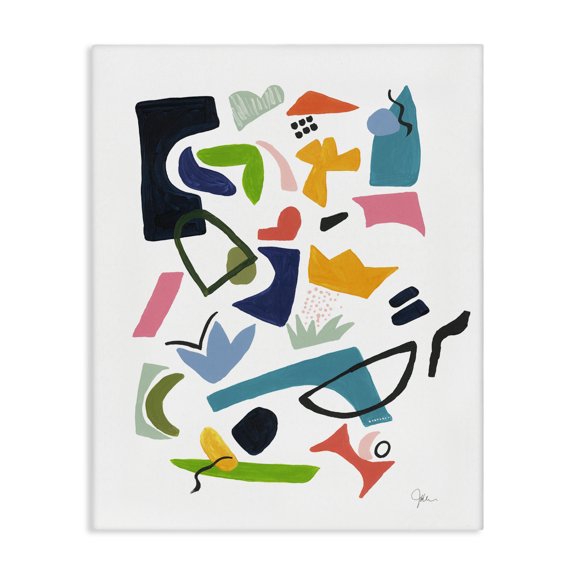 Stupell Industries Modern Bold Tone Shape Abstract Unique Funky Geometry Canvas Art, 24 x 30, by Jan Weiss