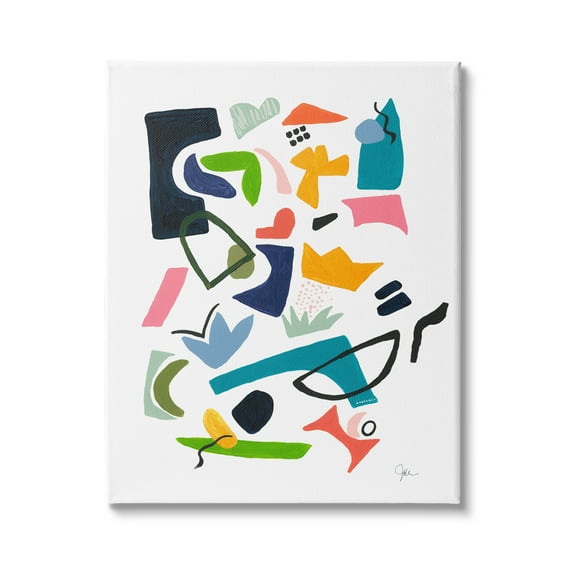 Stupell Industries Bold Tone Shape Abstract Painting Unique Funky Geometry, 36 x 48,Design by Jan Weiss
