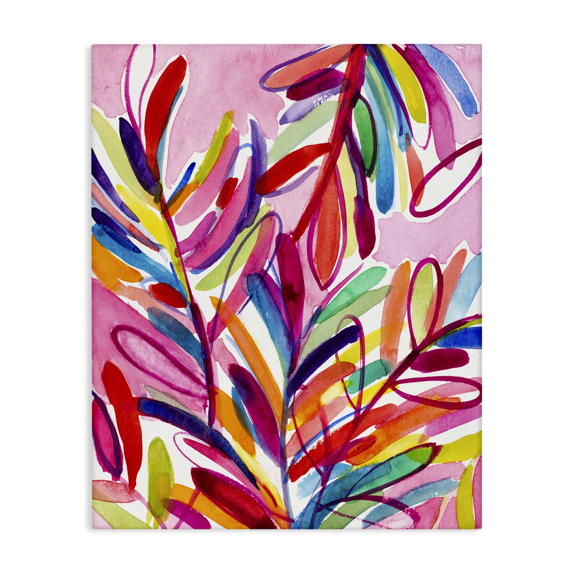 Stupell Industries Bold Tropical Leaves Botanical & Floral Painting Gallery Wrapped Canvas Art Print Wall Art, 24 x 30