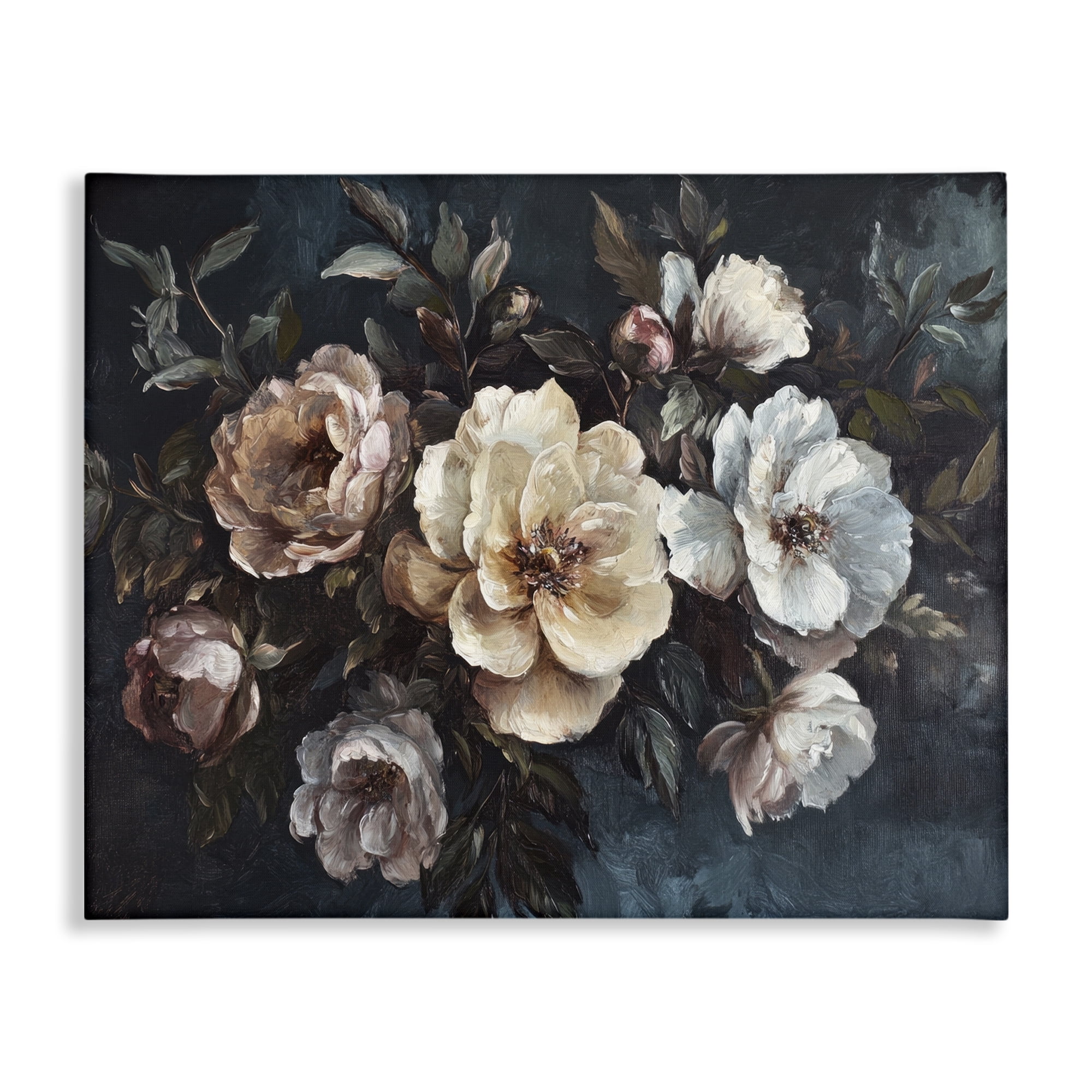 Stupell Industries Bold Vintage Blooms Plants & Flowers Painting Wrapped Canvas Art Print Wall Art, 20 x 16