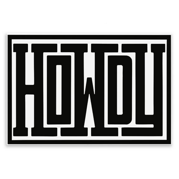 Stupell Industries Bold Vintage Howdy Greeting Quotes and Sayings Painting Unframed Art Print Wall Art, 19 x 13