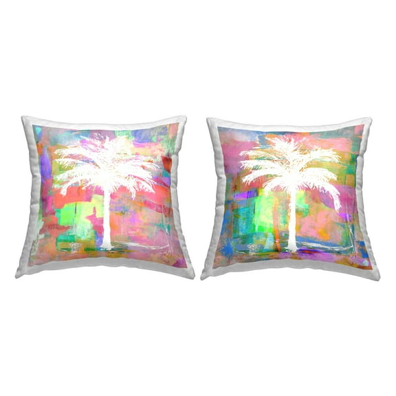 Stupell Industries Bold Vivid Palm Tree Silhouettes Printed Throw Pillow Design by Kristen Drew (Set of 2)