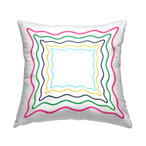 Stupell Industries Bold Wavy Borders Decorative Printed Throw Pillow Design by Lil' Rue