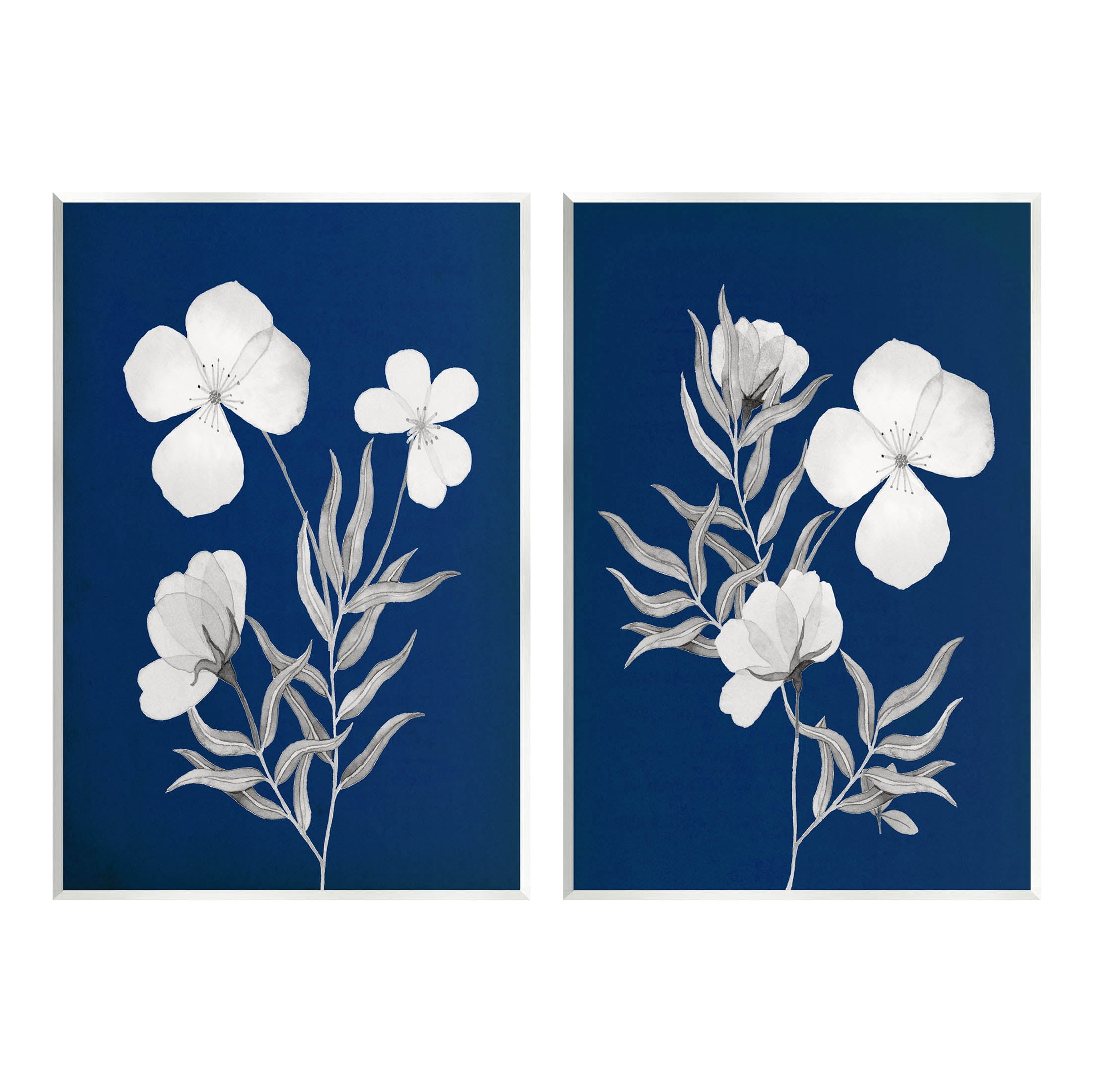 Stupell Industries Bold White Anemone Sprigs Graphic Art Unframed Art Print Wall Art, Set of 2, Design by Kourtni Gunn