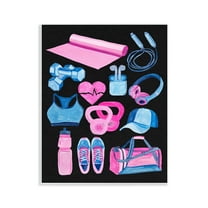 Stupell Industries Bold Workout & Exercise Sports Painting Unframed Art Print Wall Art, 11 x 14