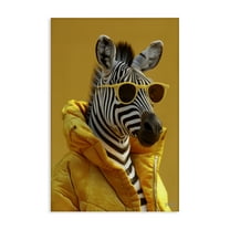 Stupell Industries Bold Zebra in Yellow Animals & Insects Painting Gallery Wrapped Canvas Art Print Wall Art, 16 x 24
