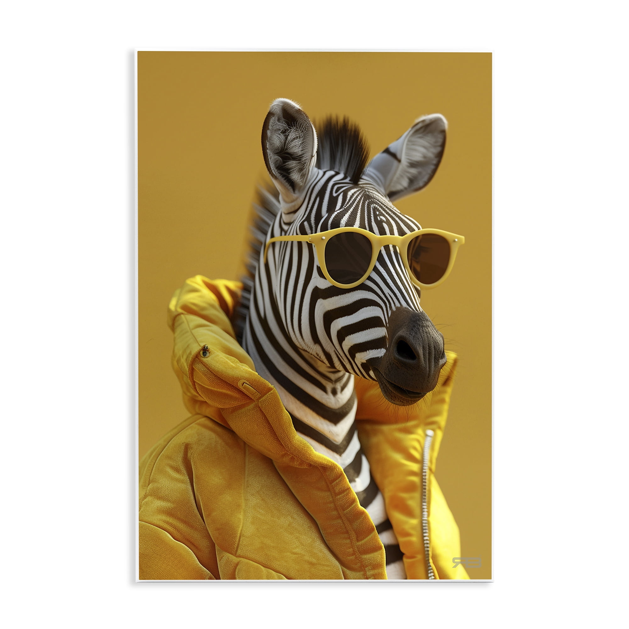 Stupell Industries Bold Zebra in Yellow Animals & Insects Painting Unframed Art Print Wall Art, 13 x 19