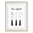 thumbnail image 1 of Stupell Industries Contemporary Bon Appetit Fork Knife Spoon Birch Framed Print Under Glass, 14 x 20, by Martina Pavlova, 1 of 8