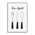 thumbnail image 1 of Stupell Industries Contemporary Bon Appetit Fork Knife Spoon Gray Framed Giclee Art, 20 x 30, by Martina Pavlova, 1 of 8
