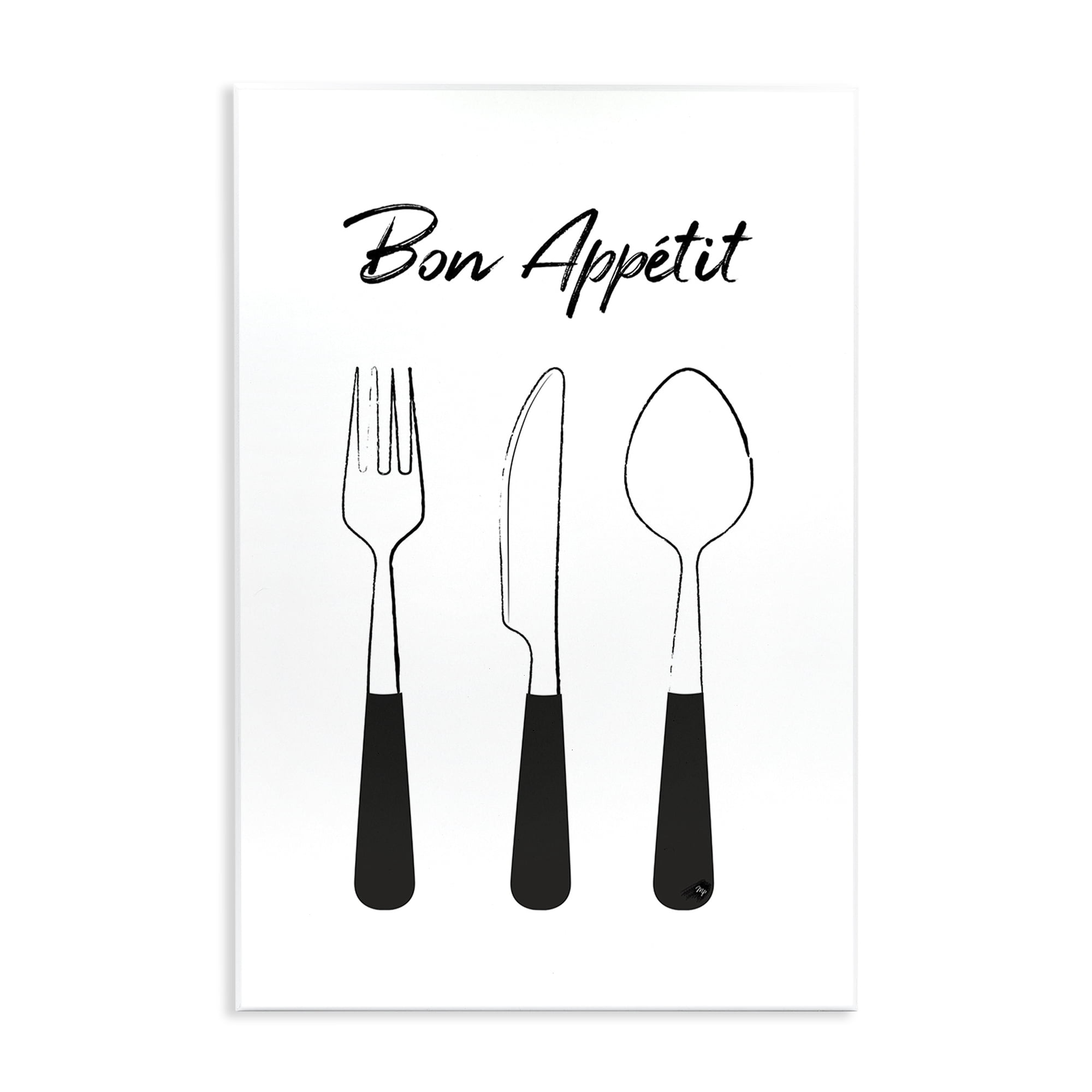 Stupell Industries Bon Appetit Fork Knife Spoon Wall Plaque Art, design by Martina Pavlova