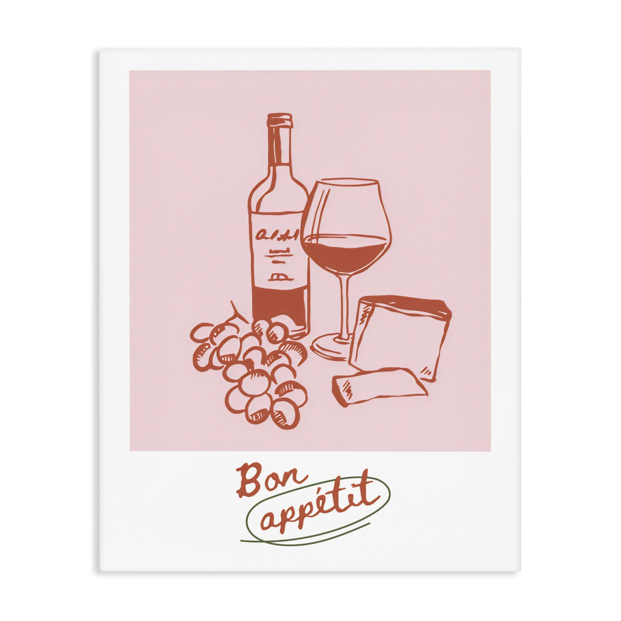 Stupell Industries Bon Appetit Wine & Grapes Canvas Wall Art, design by The Prints Vibe