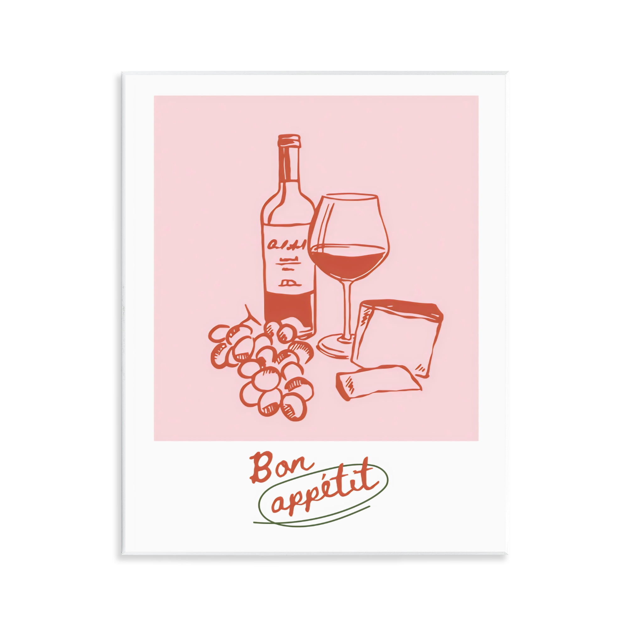 Stupell Industries Bon Appetit Wine & Grapes Wall Plaque Art, design by The Prints Vibe