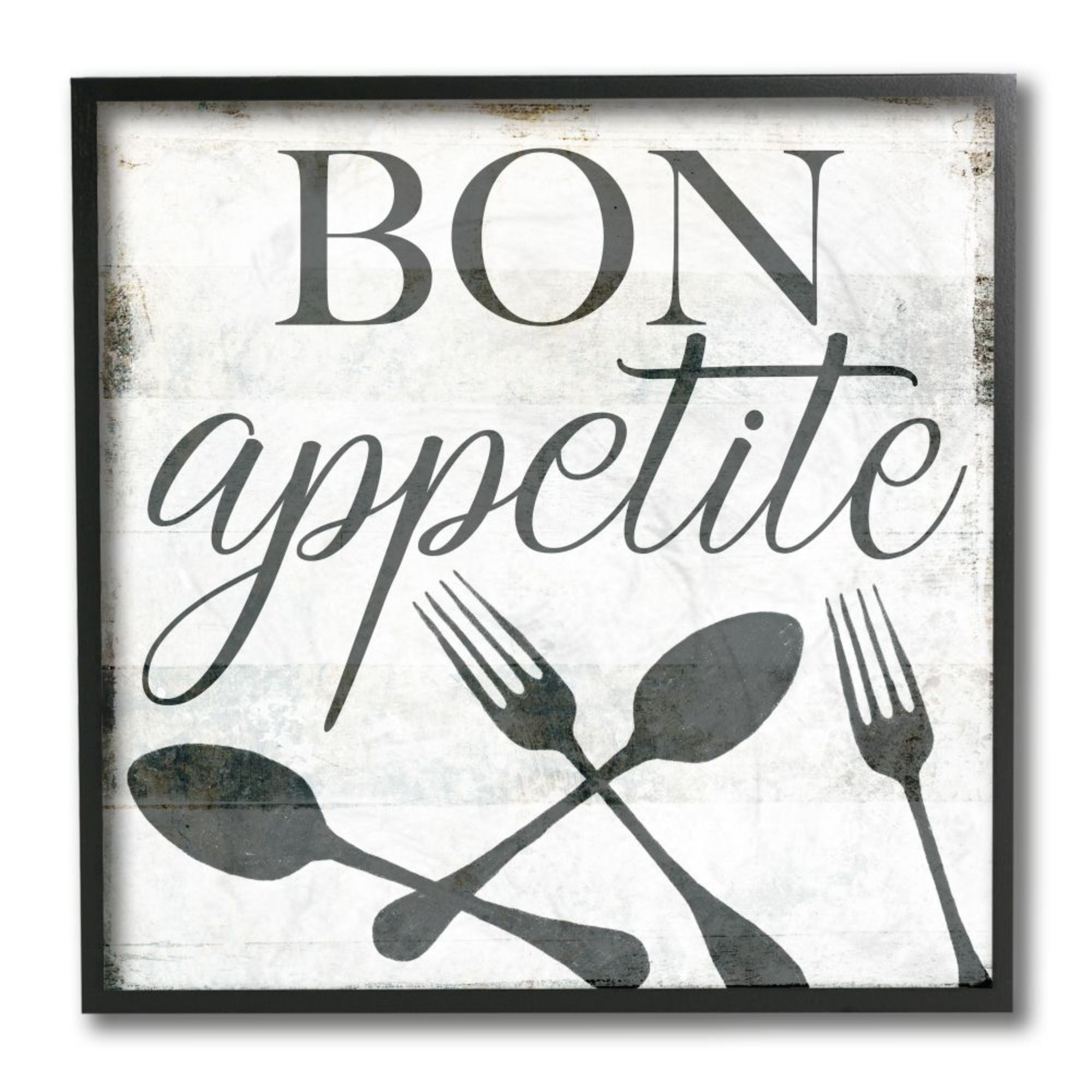 Stupell Industries Bon Appetite Rustic Charm Quote Fork Spoon Design by Milli Villa