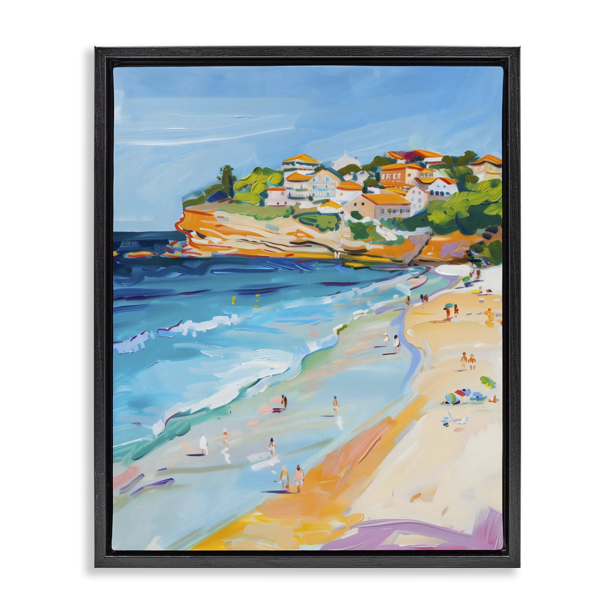 Stupell Industries Bondi Beach Cove Black Framed Floater Canvas Wall Art, design by The Prints Vibe
